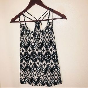 Black and white tank with cute back design